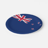 Patriotische Papiertafel mit neuseeländischer Flag Pappteller (Schrägansicht)
