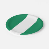 Patriotische Papiertafel mit nigerianischer Flagge Pappteller (Schrägansicht)