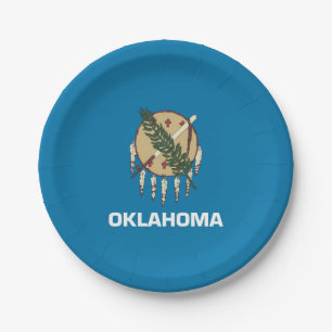 Patriotische Papiertafel mit Oklahoma-Flagge Pappteller