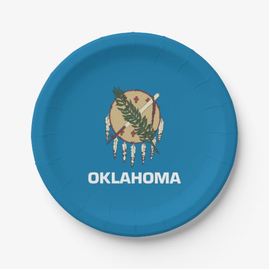 Patriotische Papiertafel mit Oklahoma-Flagge Pappteller (Vorderseite)