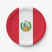 Patriotische Papiertafel mit Peru-Flagge Pappteller (Vorderseite)