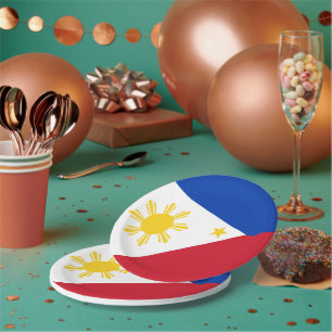 Patriotische Papiertafel mit philippinischer Flagg Pappteller