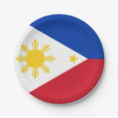 Patriotische Papiertafel mit philippinischer Flagg Pappteller (Vorderseite)