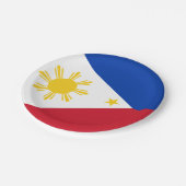 Patriotische Papiertafel mit philippinischer Flagg Pappteller (Schrägansicht)
