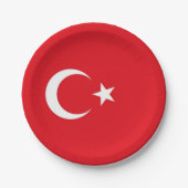 Patriotische Papiertafel mit türkischer Flagge Pappteller (Vorderseite)