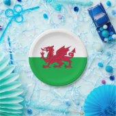 Patriotische Papiertafel mit Wales-Flagge Pappteller (Party)