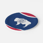 Patriotische Papiertafel mit Wyoming-Flagge Pappteller (Schrägansicht)