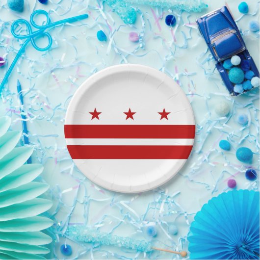 Patriotische Papiertafel unter der Flagge der Wash Pappteller (Party)