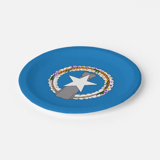 Patriotische Papiertüte mit der Flagge der nördlic Pappteller (Schrägansicht)