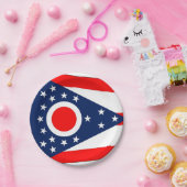 Patriotische Papiertüte mit Ohio-Flagge Pappteller (Party)
