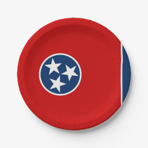 Patriotische Papiertüte mit Tennessee-Flagge Pappteller