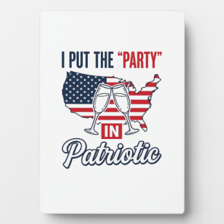 Patriotische Partei Zitat USA-Flagge Champagner Ve Fotoplatte