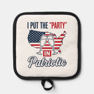Patriotische Partei Zitat USA-Flagge Champagner Ve Topflappen