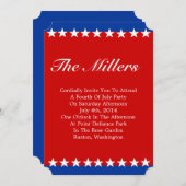 Patriotische Party Einladung der White Stars (Vorne/Hinten)