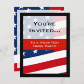 Patriotische Party Einladungen der amerikanischen  (Vorne/Hinten)
