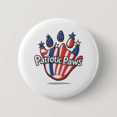 Patriotische Paws - Niedliche Schaltfläche "USA Fl Button (Vorderseite)