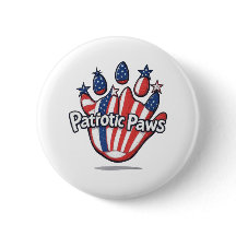 Patriotische Paws - Niedliche Schaltfläche "USA Fl