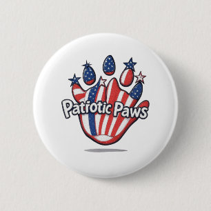 Patriotische Paws - Niedliche Schaltfläche "USA Fl Button