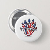 Patriotische Paws - Niedliche Schaltfläche "USA Fl Button (Vorne & Hinten)