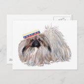 Patriotische Pekingese-Karte Postkarte (Vorne/Hinten)