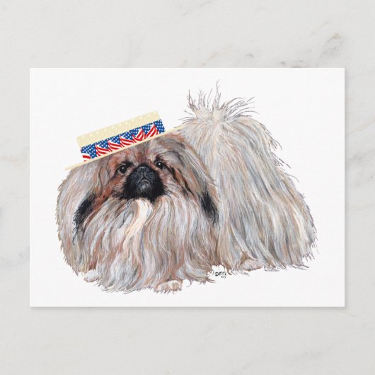 Patriotische Pekingese-Karte Postkarte (Vorderseite)