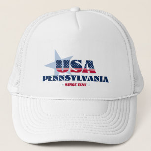 Patriotische Pennsylvania-Typografie-LKW-Fahrer-Mü Truckerkappe