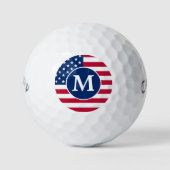 Patriotische Personalisierte Monogram-Amerikanisch Golfball (Vorderseite)