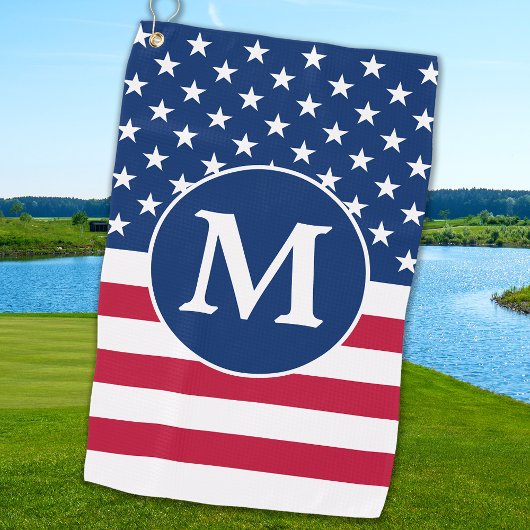 Patriotische Personalisierte Monogram-Amerikanisch Golfhandtuch
