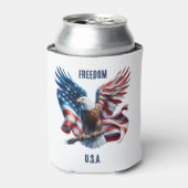 Patriotische Personalisierte USA Freiheit mit Adle Dosenkühler (Kanne Vorderseite)