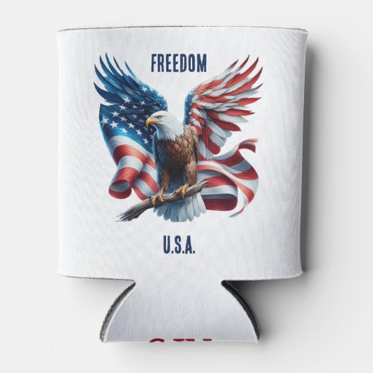 Patriotische Personalisierte USA Freiheit mit Adle Dosenkühler (Vorderseite)