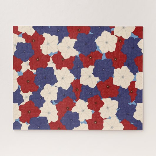 Patriotische Petunien Puzzle (Horizontal)