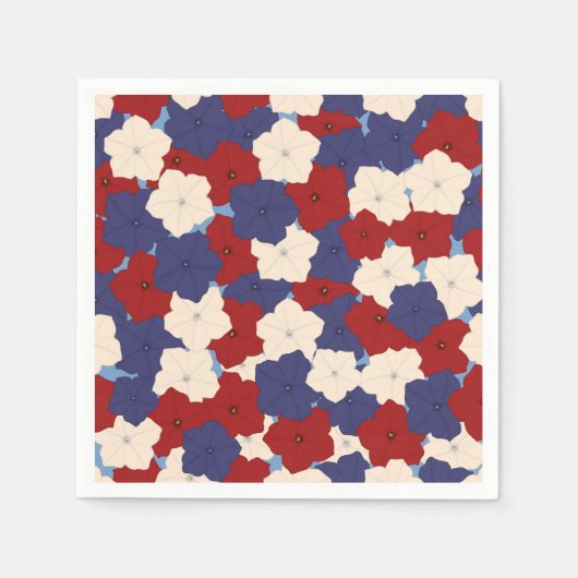 Patriotische Petunien Serviette (Vorderseite)
