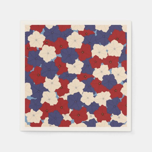 Patriotische Petunien Serviette (Vorderseite)