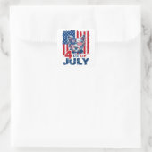 Patriotische Pfarrerin feiert 4. Juli Unabhängigke Quadratischer Aufkleber (Tasche)