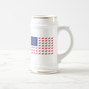 Patriotische Pferde Amerikanische Flagge Bierglas