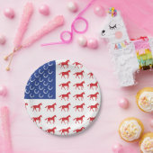 Patriotische Pferde Pappteller (Party)