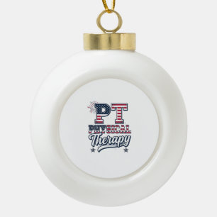 Patriotische Physiotherapie Vintage PT-Shirt-Desig Keramik Kugel-Ornament