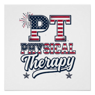 Patriotische Physiotherapie Vintage-PT-Shirt-Desig Poster