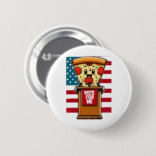 patriotische Pizza wähle mich Button