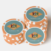 Patriotische Poker-Chips mit Flag Delaware Pokerchips (Stapel)