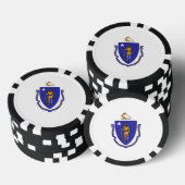 Patriotische Poker-Chips mit Flag von Massachusett Pokerchips (Stapel)