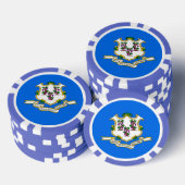 Patriotische Poker-Chips mit Flagge von Connecticu Pokerchips (Stapel)