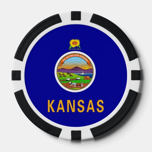 Patriotische Poker-Chips mit Flagge von Kansas Pokerchips (Vorderseite)