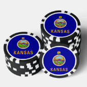Patriotische Poker-Chips mit Flagge von Kansas Pokerchips (Stapel)