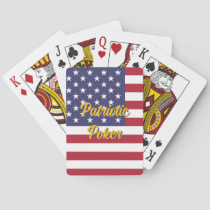 Patriotische Pokernacht Amerikanische Flagge Perso Spielkarten