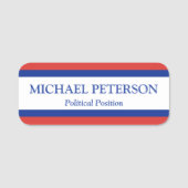 Patriotische politische Kampagne Rot Weiß und Blau Namensschild (Vorderseite)