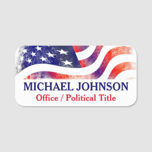 Patriotische politische Kampagne USA-Flagge Namensschild