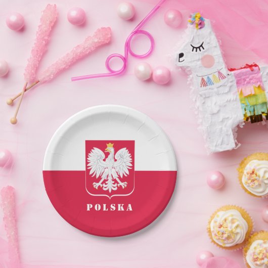 Patriotische Polnische Platte, Adler, polnische Fl Pappteller (Party)