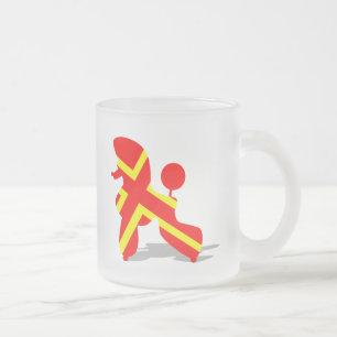 Patriotische Poodles Mattglastasse