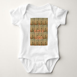 Patriotische Pop-Art: "Ich liebe USA" Grafikdesign Baby Strampler
